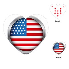 United Of America Usa Flag Playing Cards Single Design (heart)