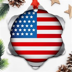 United Of America Usa Flag Ornament (snowflake)