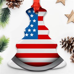 United Of America Usa Flag Christmas Tree Ornament (two Sides)