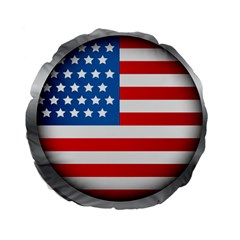 United Of America Usa Flag Standard 15  Premium Round Cushions by Celenk