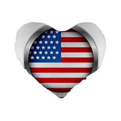 United Of America Usa Flag Standard 16  Premium Heart Shape Cushions by Celenk