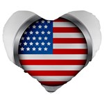 United Of America Usa Flag Large 19  Premium Heart Shape Cushions Back