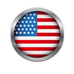 United Of America Usa Flag Mini Round Pill Box