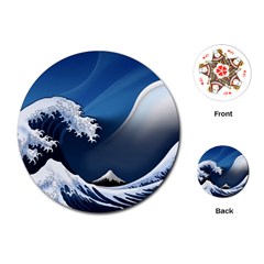 The Great Wave Off Kanagawa Playing Cards Single Design (round) by Grandong