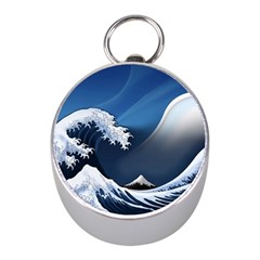 The Great Wave Off Kanagawa Mini Silver Compasses by Grandong