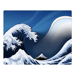 The Great Wave Off Kanagawa Two Sides Premium Plush Fleece Blanket (large) by Grandong