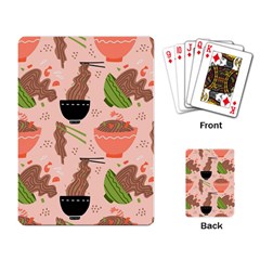 Doodle Yakisoba Seamless Pattern Background Cartoon Japanese Street Food Playing Cards Single Design (rectangle) by Grandong