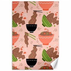 Doodle Yakisoba Seamless Pattern Background Cartoon Japanese Street Food Canvas 12  X 18  by Grandong