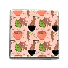 Doodle Yakisoba Seamless Pattern Background Cartoon Japanese Street Food Memory Card Reader (square 5 Slot) by Grandong