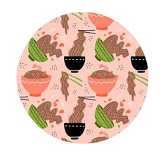 Doodle Yakisoba Seamless Pattern Background Cartoon Japanese Street Food Mini Round Pill Box (pack Of 3) by Grandong