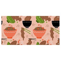 Doodle Yakisoba Seamless Pattern Background Cartoon Japanese Street Food Banner And Sign 8  X 4  by Grandong