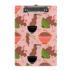 Doodle Yakisoba Seamless Pattern Background Cartoon Japanese Street Food A5 Acrylic Clipboard by Grandong