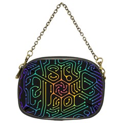 Circuit Hexagonal Geometric Pattern Background Pattern Chain Purse (one Side) by Ndabl3x