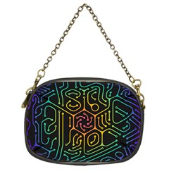 Circuit Hexagonal Geometric Pattern Background Pattern Chain Purse (two Sides) by Ndabl3x