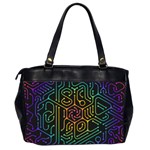 Circuit Hexagonal Geometric Pattern Background Pattern Oversize Office Handbag (2 Sides) Back