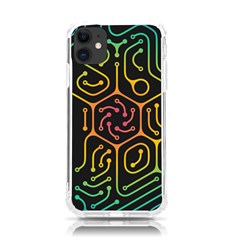 Circuit Hexagonal Geometric Pattern Background Pattern Iphone 11 Tpu Uv Print Case by Ndabl3x