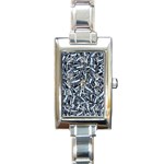 Cobalt Kaleidoscope Print Pattern Design Rectangle Italian Charm Watch Front