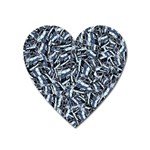 Cobalt Kaleidoscope Print Pattern Design Heart Magnet Front