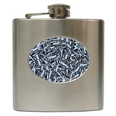 Cobalt Kaleidoscope Print Pattern Design Hip Flask (6 Oz) by dflcprintsclothing