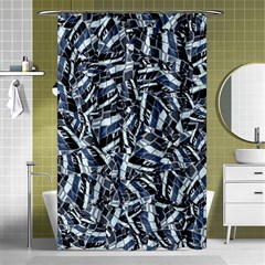 Cobalt Kaleidoscope Print Pattern Design Shower Curtain 48  X 72  (small)  by dflcprintsclothing