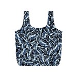 Cobalt Kaleidoscope Print Pattern Design Full Print Recycle Bag (S) Back