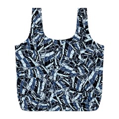 Cobalt Kaleidoscope Print Pattern Design Full Print Recycle Bag (l) by dflcprintsclothing