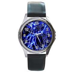 Lines Flash Light Mystical Fantasy Round Metal Watch by Dutashop