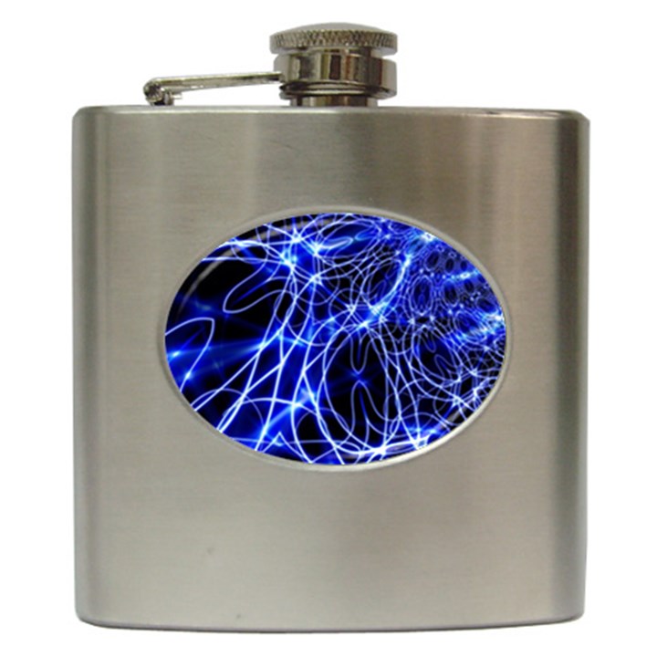 Lines Flash Light Mystical Fantasy Hip Flask (6 oz)