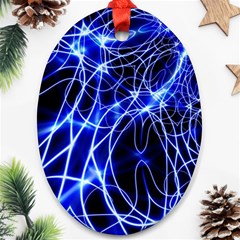 Lines Flash Light Mystical Fantasy Oval Ornament (two Sides)