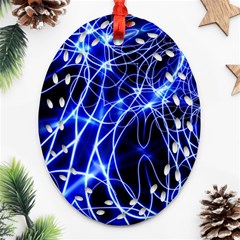 Lines Flash Light Mystical Fantasy Oval Filigree Ornament (two Sides)