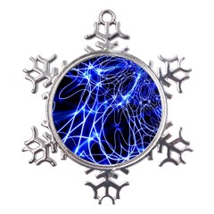 Lines Flash Light Mystical Fantasy Metal Large Snowflake Ornament by Dutashop