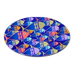 Sea Fish Illustrations Oval Magnet by Mariart