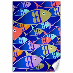 Sea Fish Illustrations Canvas 12  X 18  by Mariart