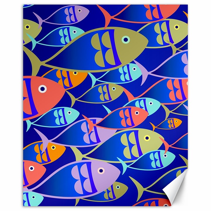 Sea Fish Illustrations Canvas 16  x 20 