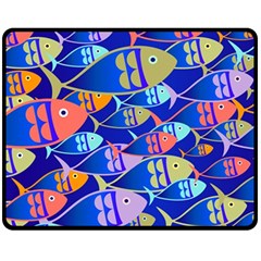 Sea Fish Illustrations Fleece Blanket (medium) by Mariart