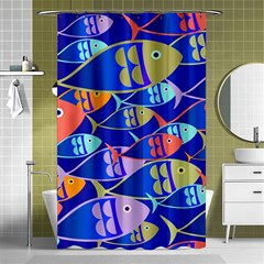 Sea Fish Illustrations Shower Curtain 48  X 72  (small)  by Mariart