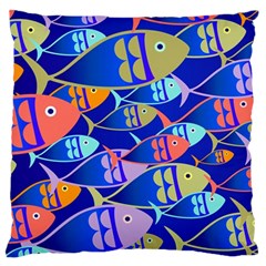 Sea Fish Illustrations Large Cushion Case (one Side) by Mariart