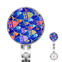 Sea Fish Illustrations Stainless Steel Nurses Watch by Mariart