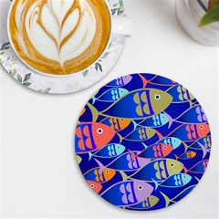 Sea Fish Illustrations Uv Print Round Tile Coaster by Mariart