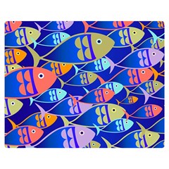 Sea Fish Illustrations Premium Plush Fleece Blanket (medium)