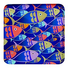 Sea Fish Illustrations Square Glass Fridge Magnet (4 Pack) by Mariart