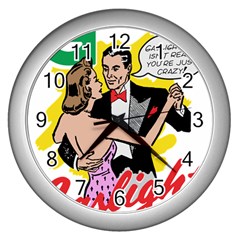 G Is For Gaslight Funny Dance1-01 Wall Clock (Silver)