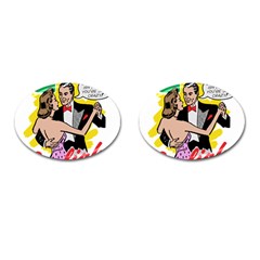 G Is For Gaslight Funny Dance1-01 Cufflinks (Oval)