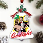 G Is For Gaslight Funny Dance1-01 Metal Holly Leaf Bell Ornament Front