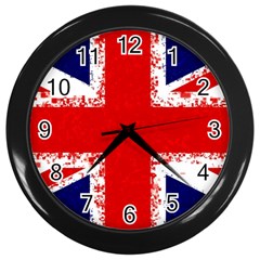 Union Jack London Flag Uk Wall Clock (black) by Celenk