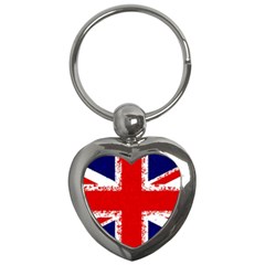 Union Jack London Flag Uk Key Chain (heart) by Celenk