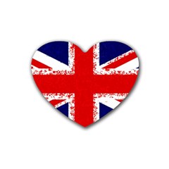 Union Jack London Flag Uk Rubber Coaster (heart) by Celenk