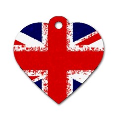 Union Jack London Flag Uk Dog Tag Heart (one Side) by Celenk