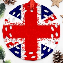 Union Jack London Flag Uk Round Filigree Ornament (two Sides)