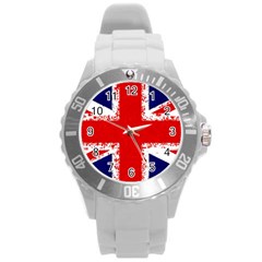 Union Jack London Flag Uk Round Plastic Sport Watch (l) by Celenk